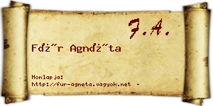 Für Agnéta névjegykártya